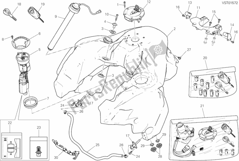 Todas las partes para Depósito De Combustible de Ducati Multistrada 1200 Enduro Touring 2017